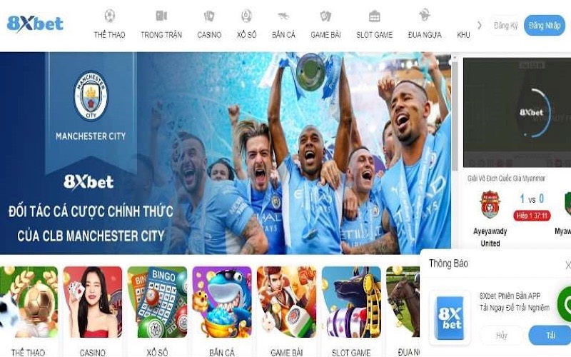 8xbet thương hiệu tài trợ chính thức của Manchester City
